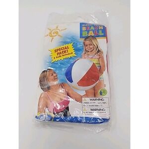 NEW 2010 Intex THE WET SET 20" Glossy Panel Beach Ball SET OF 2  #59020BL SEALED